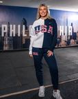 Split Retro Nike Crew with Sewn-On USA and Flag