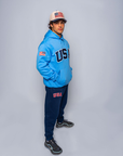 Carolina Retro Nike Hoodie with Sewn-On USA and Flag