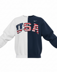 Split Retro Nike Crew with Sewn-On USA and Flag