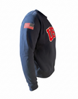 Navy Retro Nike Crew with Sewn-On USA and Flag