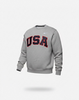 Grey Retro Nike Crew with Sewn-On USA and Flag