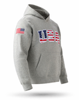 Stars & Stripes Retro Nike Hoodie with Sewn-On USA and Flag