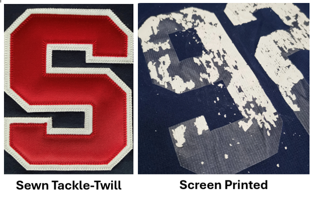 The Difference Between Screen Printed Apparel and Sewn Tackle Twill