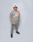 Stars & Stripes Retro Nike Crew with Sewn-On USA and Flag