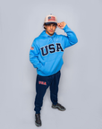 Carolina Retro Nike Hoodie with Sewn-On USA and Flag