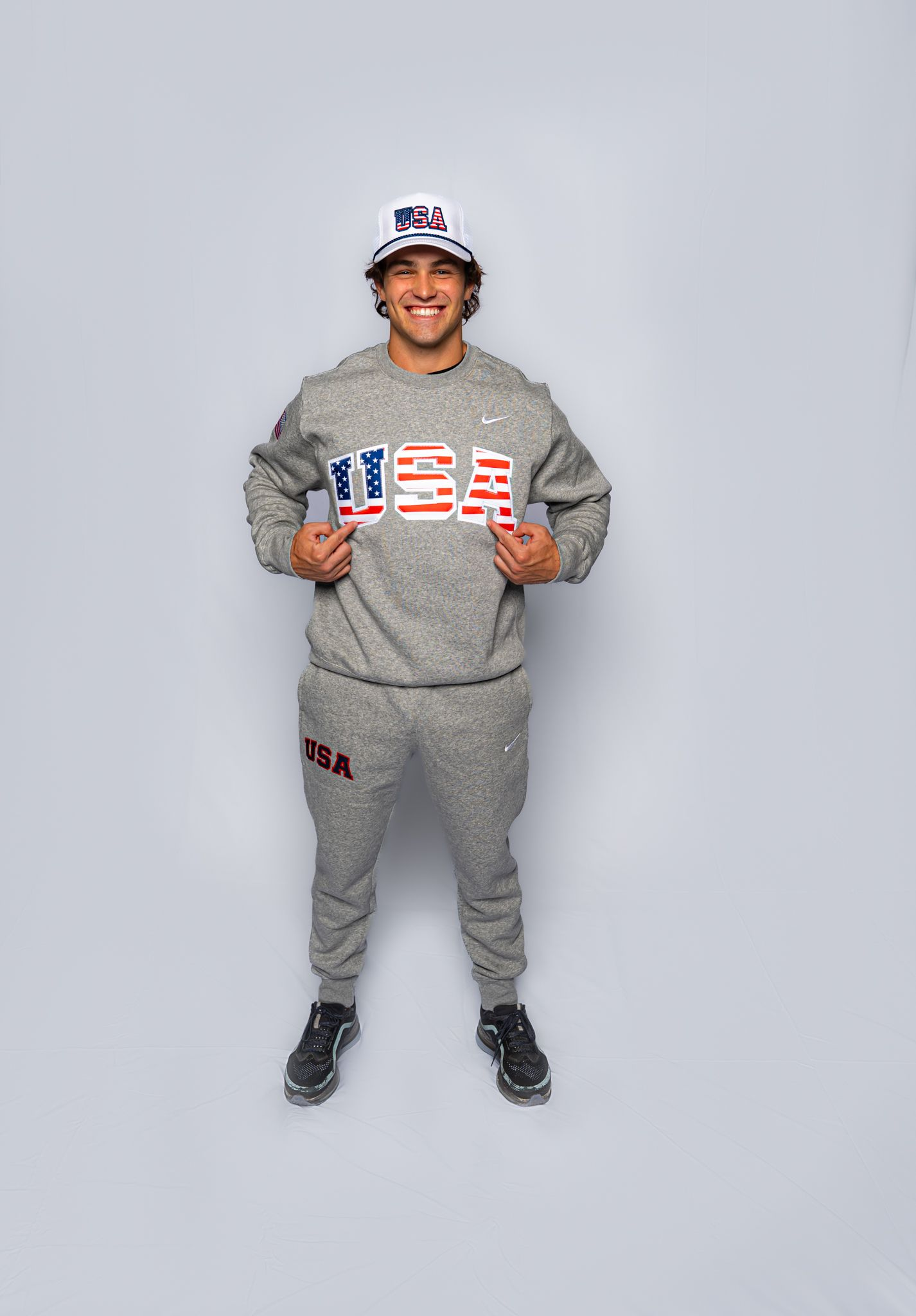 Stars &amp; Stripes Retro Nike Crew with Sewn-On USA and Flag