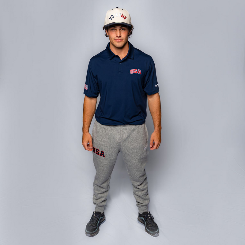 Navy USA Polo with Embroidered USA