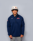 Navy USA Quarter Zip with Embroidered USA Lettering
