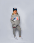 Stars & Stripes Retro Nike Hoodie with Sewn-On USA and Flag