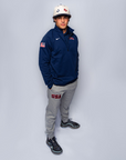 Navy USA Quarter Zip with Embroidered USA Lettering