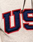 Oatmeal Retro Artisan Hoodie with Sewn-On USA