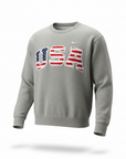 Stars & Stripes Retro Nike Crew with Sewn-On USA and Flag