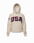Oatmeal Retro Artisan Hoodie with Sewn-On USA