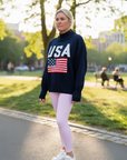 Navy USA Mock Neck Knit Sweater