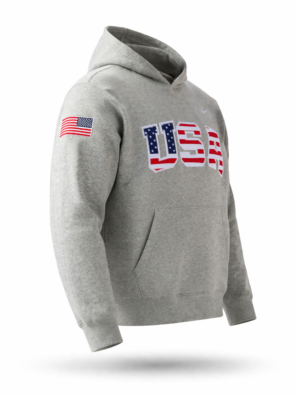Stars &amp; Stripes Retro Nike Hoodie with Sewn-On USA and Flag